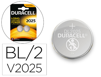 2 pilas alcalinas Duracell botón CR2025